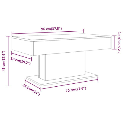 Tavolino da Salotto Rovere Fumo 96x50x45cm in Legno Multistrato