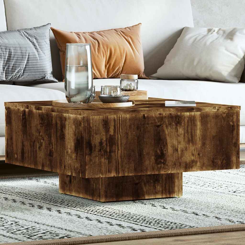 Tavolino Rovere Fumo 60x60x31,5 cm in Legno Multistrato