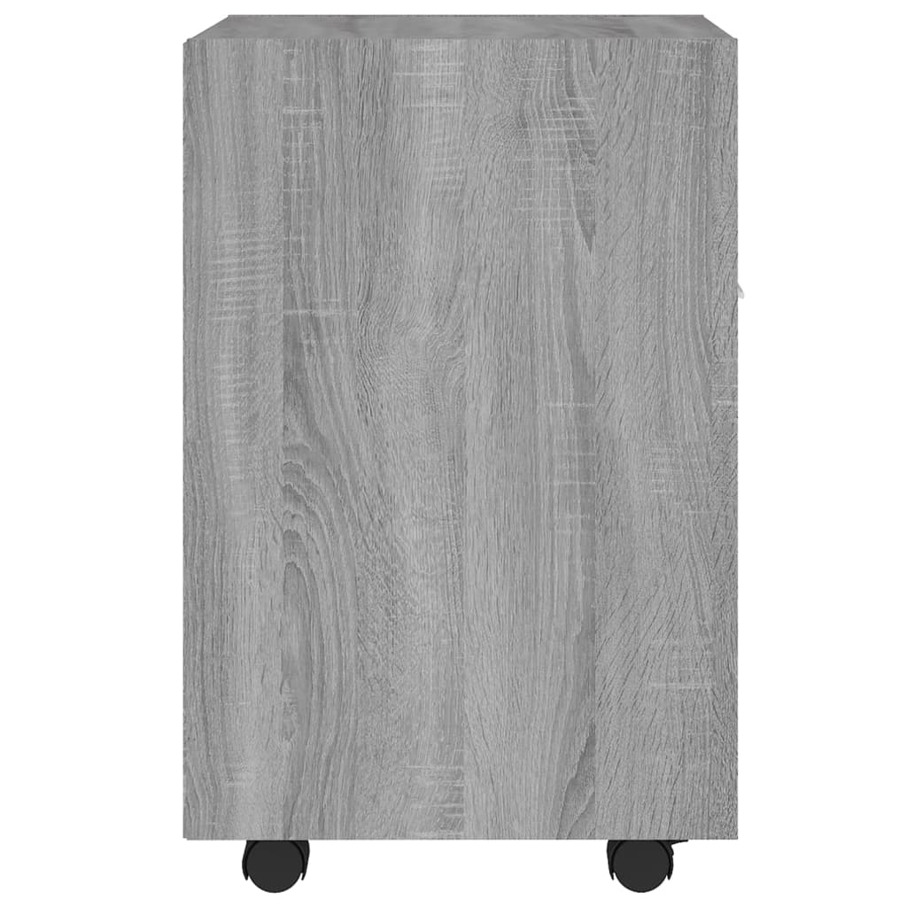 Mobiletto con Ruote Grigio Sonoma 33x38x60 cm Legno Multistrato