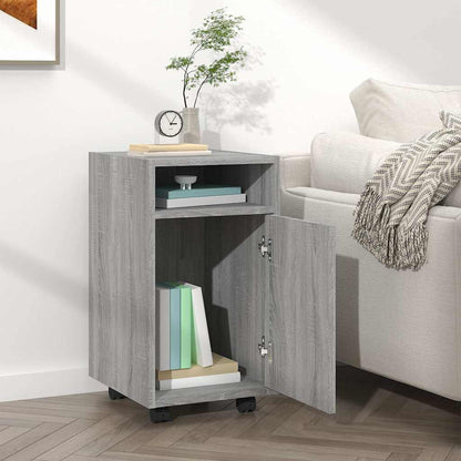 Mobiletto con Ruote Grigio Sonoma 33x38x60 cm Legno Multistrato