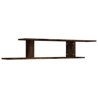 Scaffale TV a Parete Rovere Fumo 125x18x23 cm Legno Multistrato | homemem39