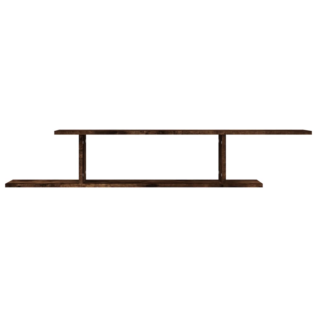 Scaffale TV a Parete Rovere Fumo 125x18x23 cm Legno Multistrato | homemem39
