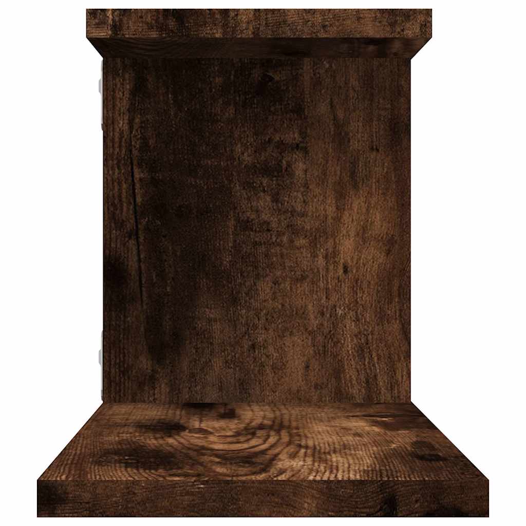 Scaffale TV a Parete Rovere Fumo 125x18x23 cm Legno Multistrato