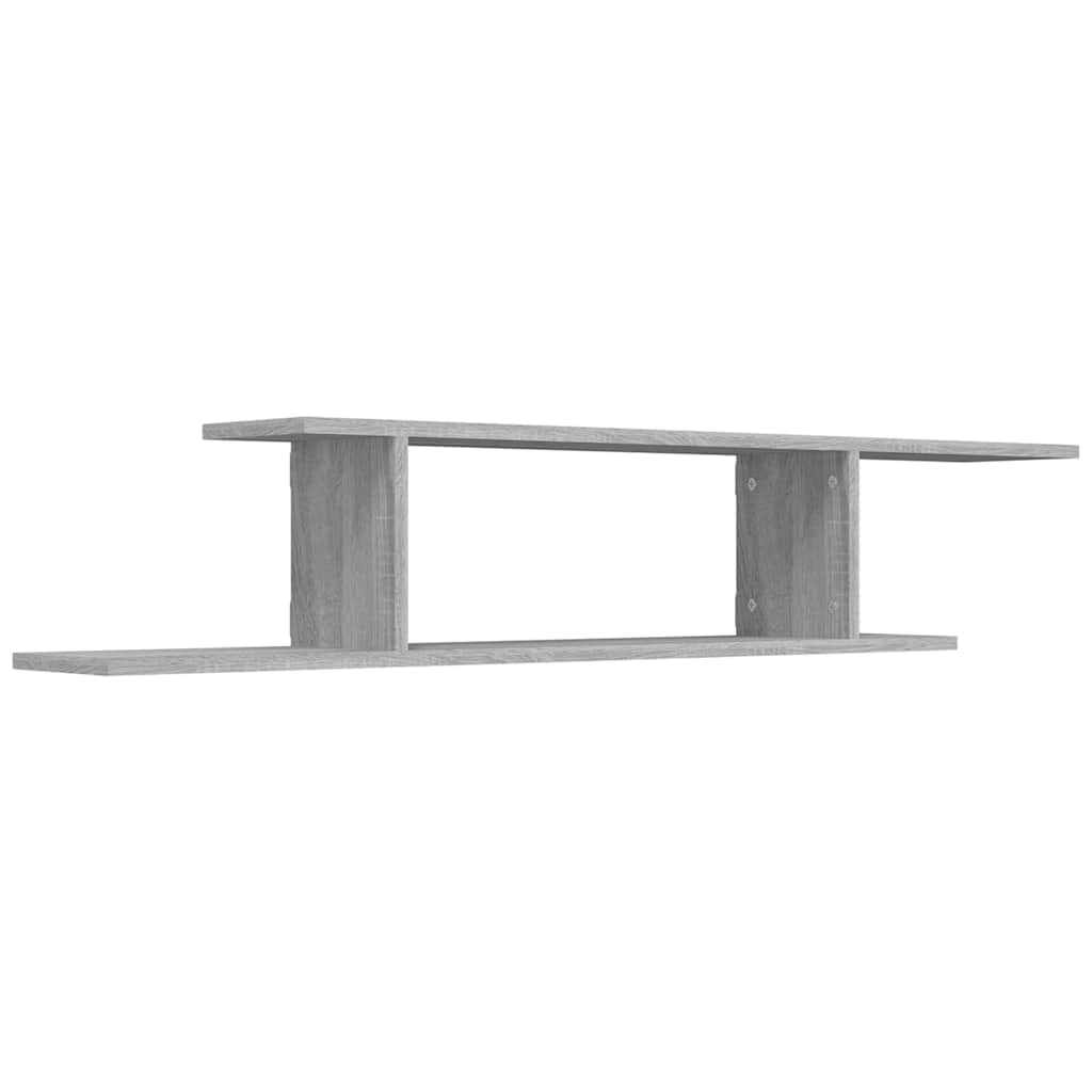 Scaffale TV Parete Grigio Sonoma 125x18x23 cm Legno Multistrato