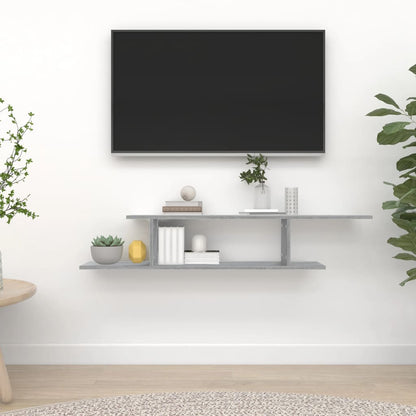 Scaffale TV Parete Grigio Sonoma 125x18x23 cm Legno Multistrato | homemem39