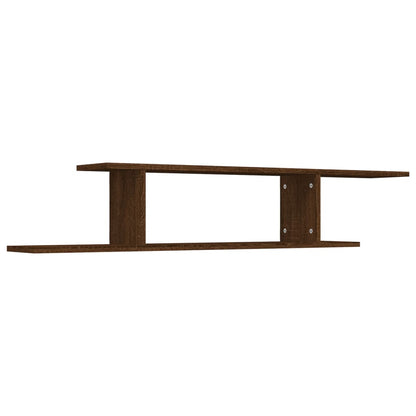 Scaffale TV Parete Rovere Marrone 125x18x23cm Legno Multistrato | homemem39