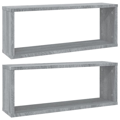 Mensole Cubo Muro 2 pz Grigio Sonoma 60x15x23 cm in Multistrato | homemem39