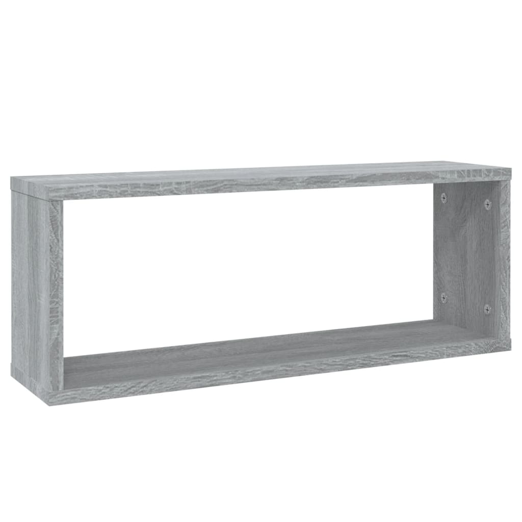Mensole Cubo Muro 2 pz Grigio Sonoma 60x15x23 cm in Multistrato | homemem39