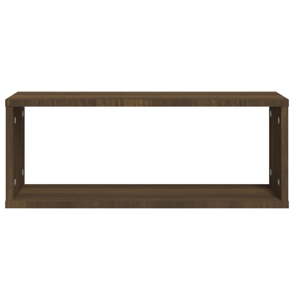 Mensole Cubo Muro 2pz Rovere Marrone 60x15x23 cm in Multistrato