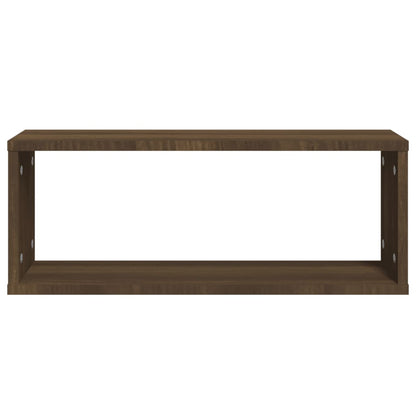 Mensole Cubo Muro 6pz Rovere Marrone 60x15x23 cm in Multistrato