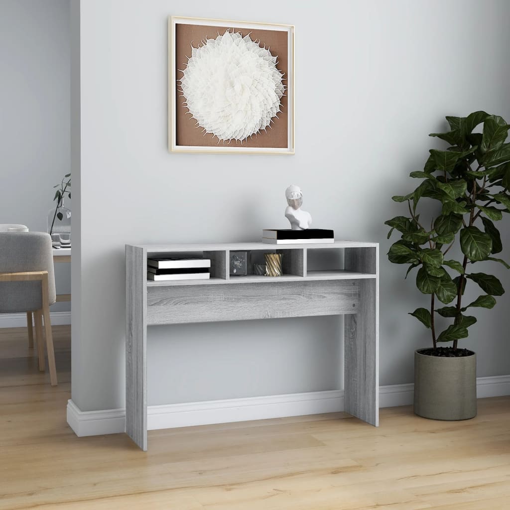 Tavolino Consolle Grigio Sonoma 105x30x80 cm Legno Multistrato | homemem39