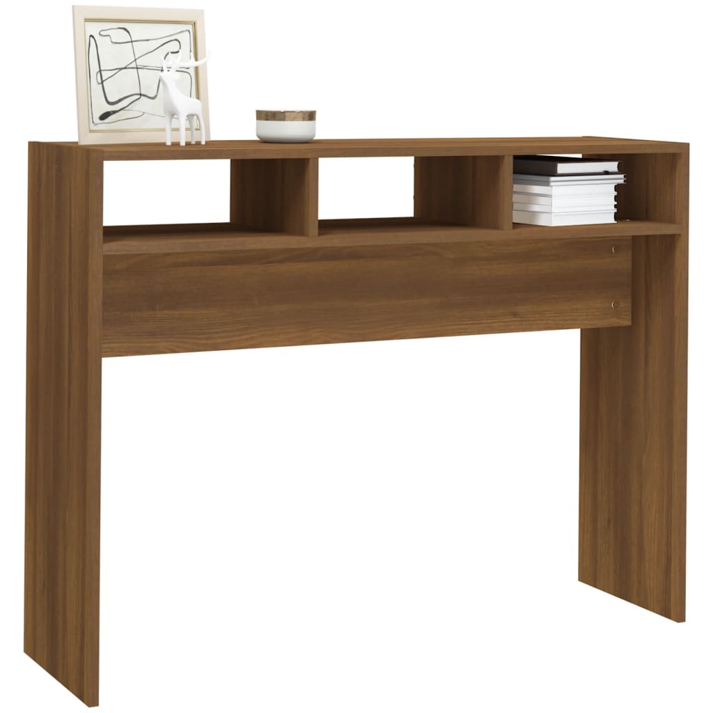 Tavolino Consolle Rovere Marrone 105x30x80 cm Legno Multistrato | homemem39