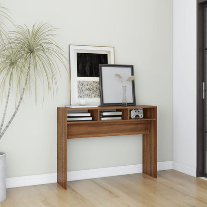 Tavolino Consolle Rovere Marrone 105x30x80 cm Legno Multistrato | homemem39