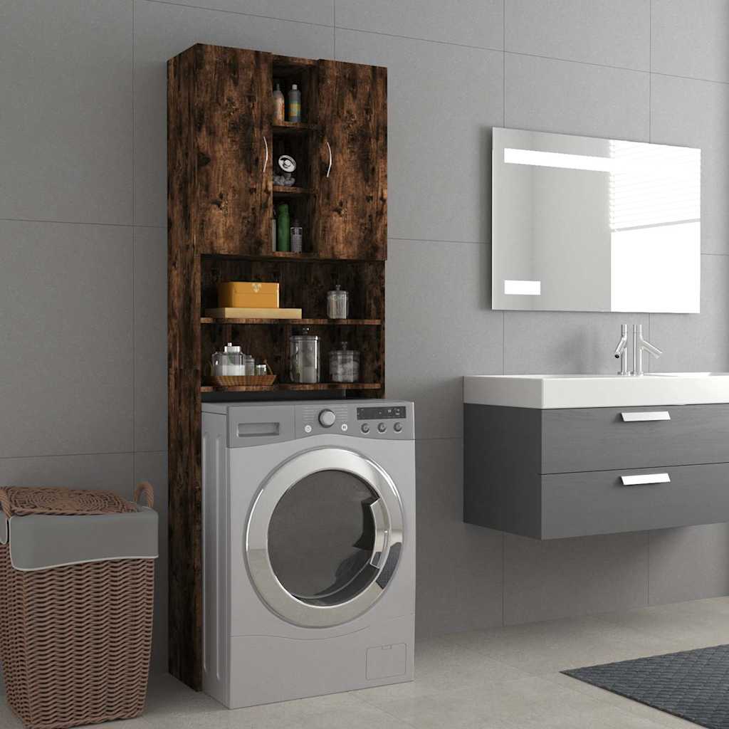 Mobile per Lavatrice Rovere Fumo 64x25,5x190 cm | homemem39