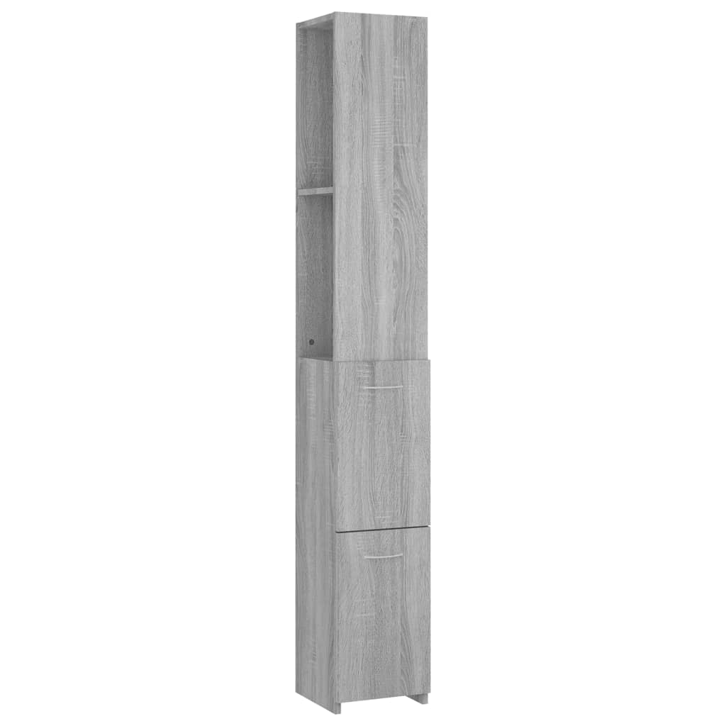 Armadietto Bagno Grigio Sonoma 25x26,5x170 cm Legno Multistrato | homemem39