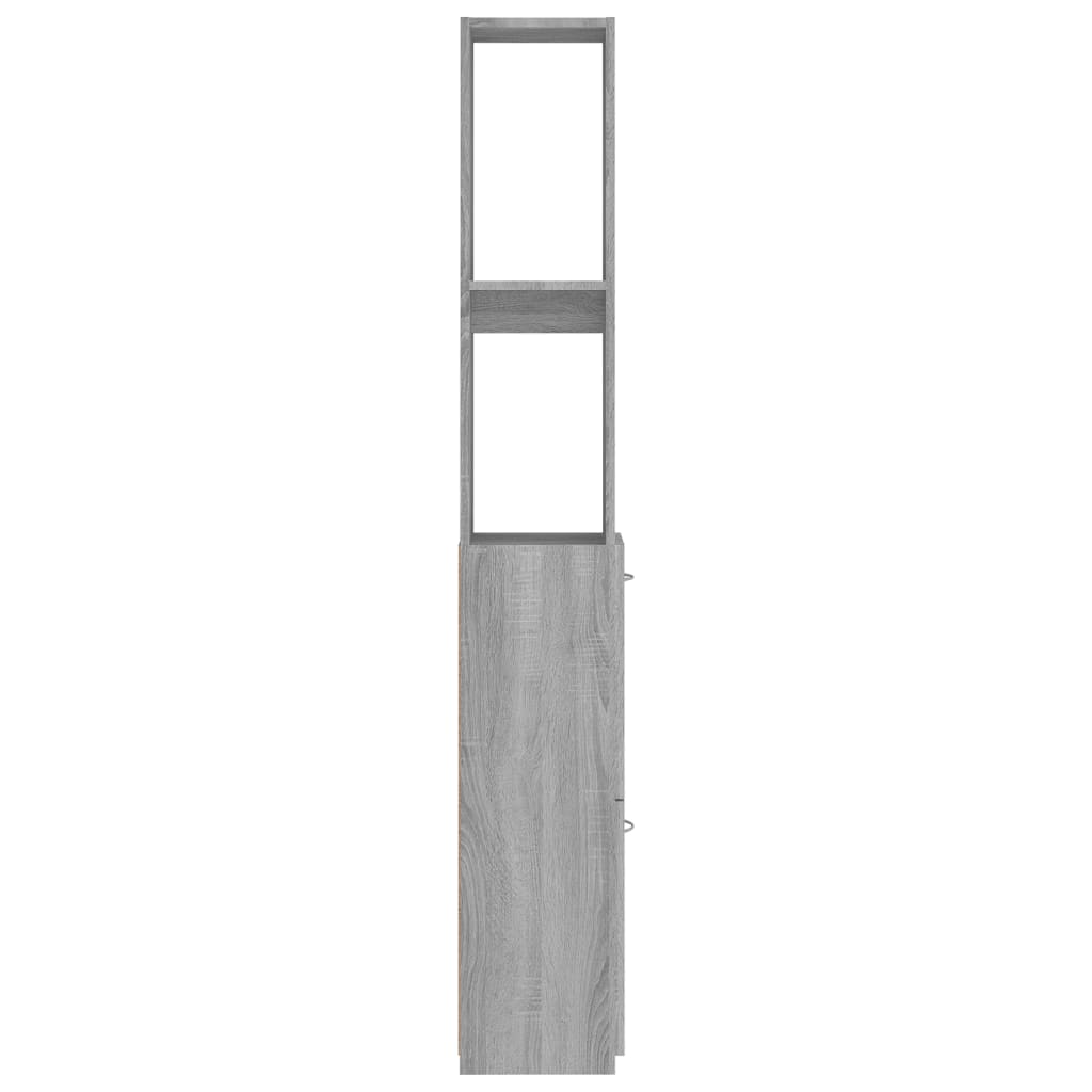 Armadietto Bagno Grigio Sonoma 25x26,5x170 cm Legno Multistrato | homemem39