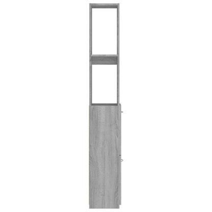 Armadietto Bagno Grigio Sonoma 25x26,5x170 cm Legno Multistrato