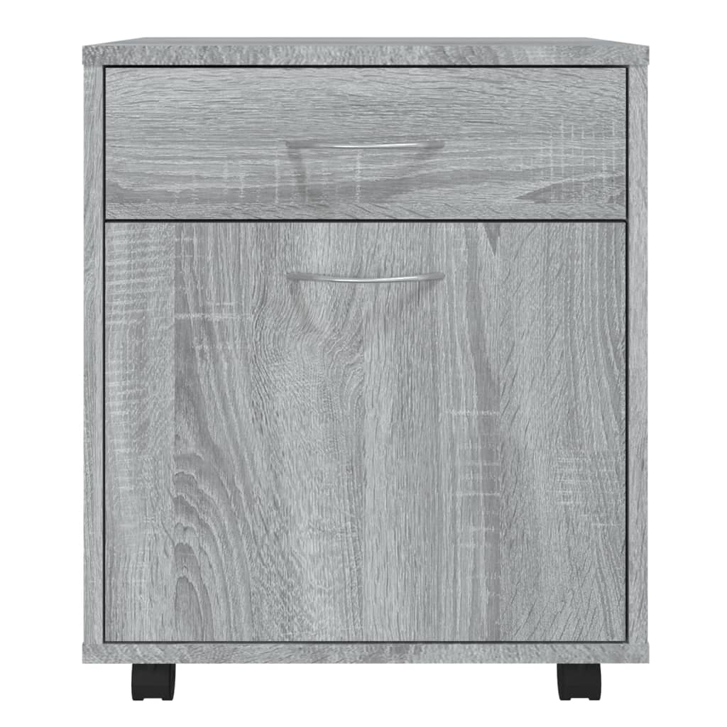 Armadietto con Ruote Grigio Sonoma 45x38x54cm Legno Multistrato - homemem39