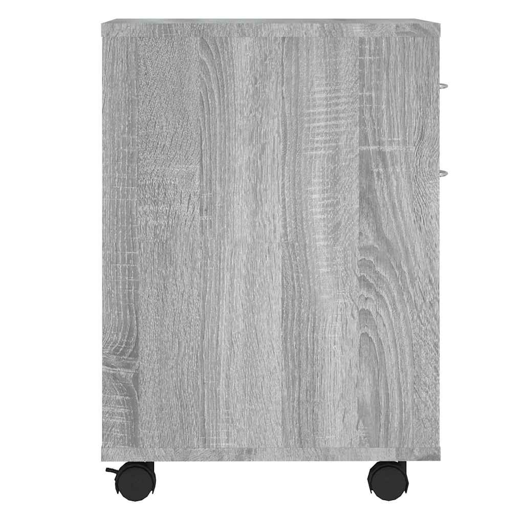 Armadietto con Ruote Grigio Sonoma 45x38x54cm Legno Multistrato