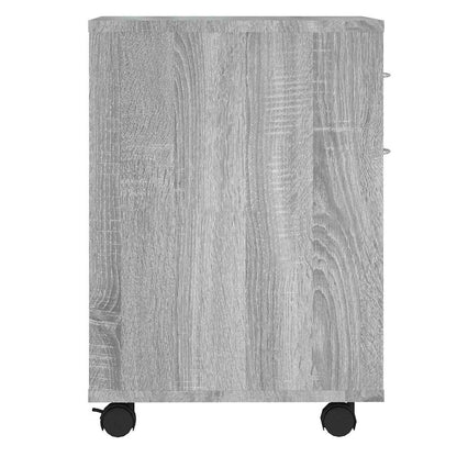 Armadietto con Ruote Grigio Sonoma 45x38x54cm Legno Multistrato