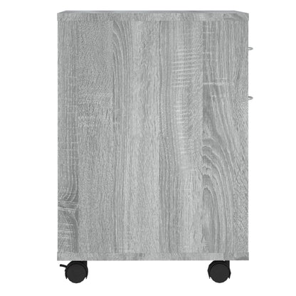 Armadietto con Ruote Grigio Sonoma 45x38x54cm Legno Multistrato