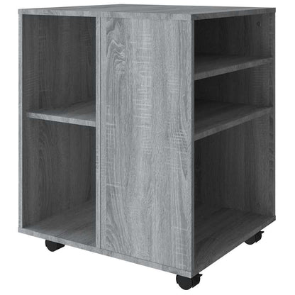 Armadietto con Ruote Grigio Sonoma 60x53x72cm Legno Multistrato
