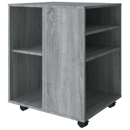 Armadietto con Ruote Grigio Sonoma 60x53x72cm Legno Multistrato