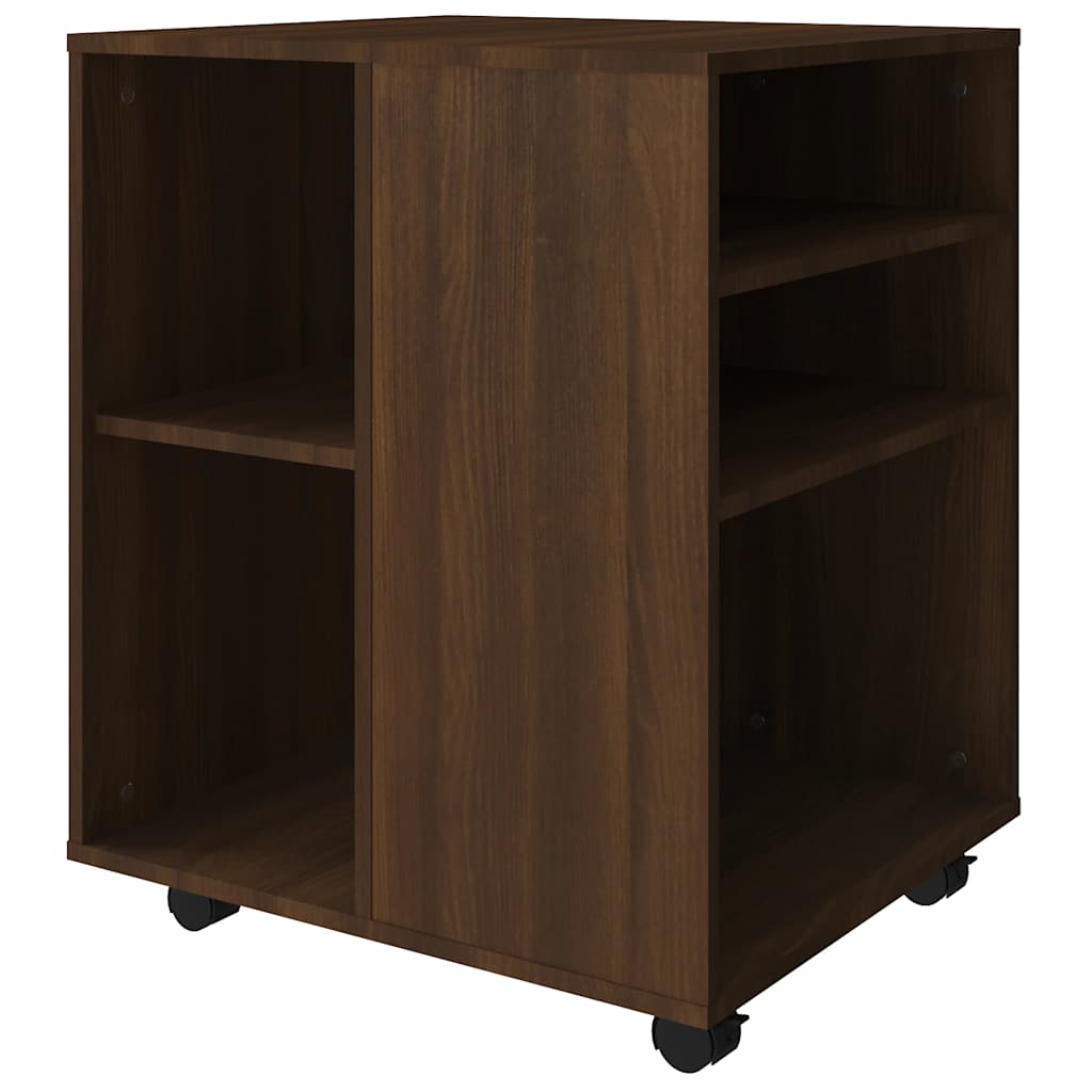 Armadietto con Ruote Rovere Marrone 60x53x72 cm in Legno