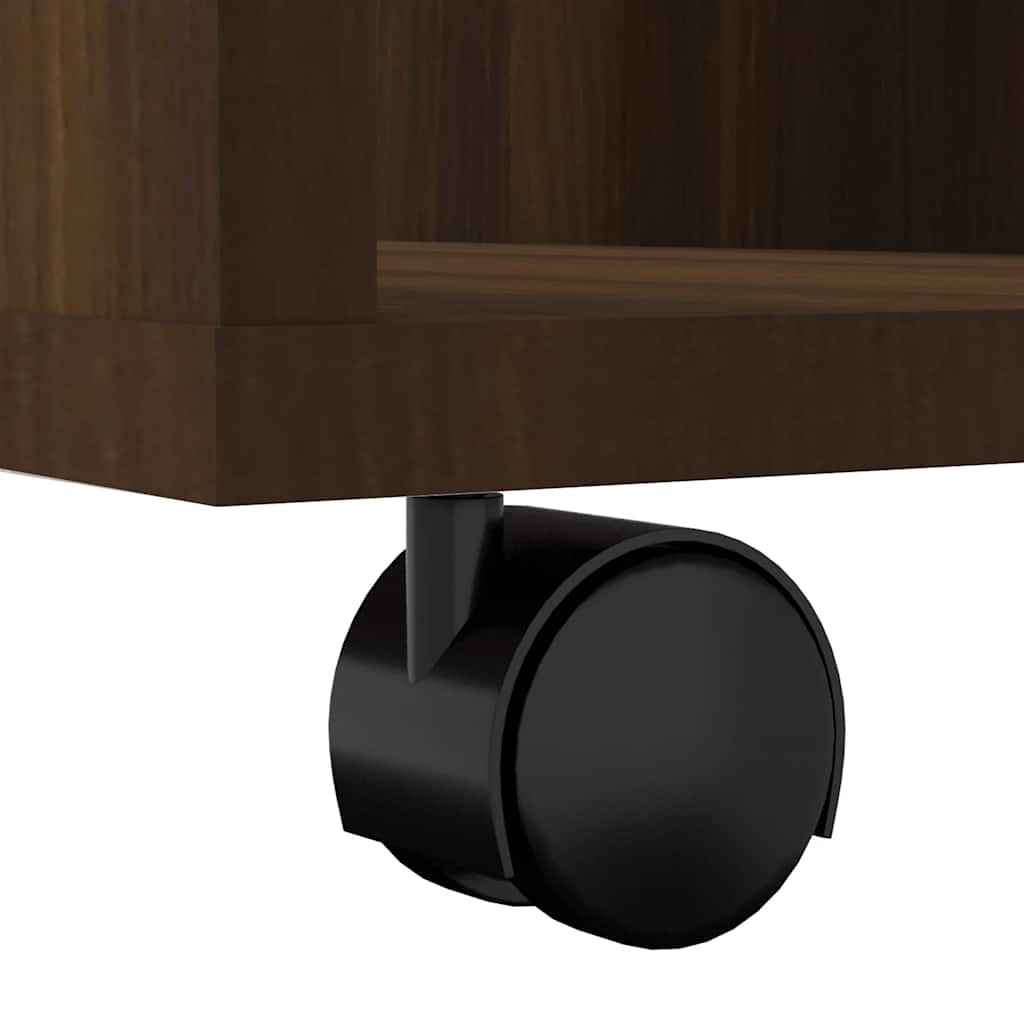 Armadietto con Ruote Rovere Marrone 60x53x72 cm in Legno