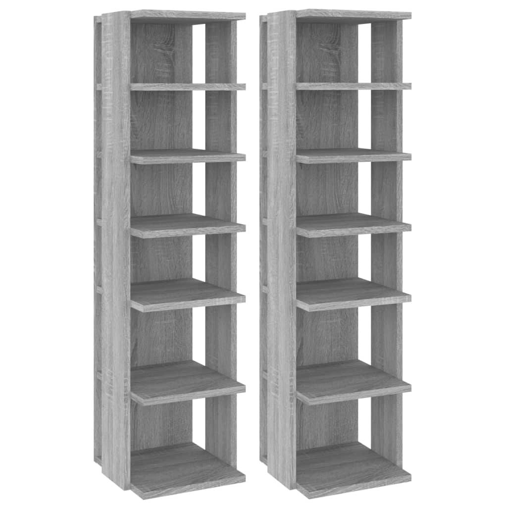 Scarpiere 2 pz Grigio Sonoma 27,5x27x102cm in Legno Multistrato - homemem39