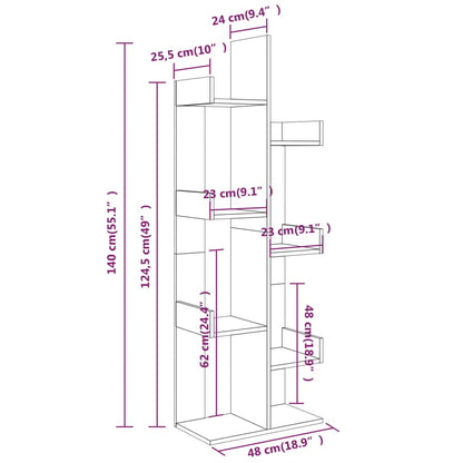 Libreria 48x25x140 cm Grigio Sonoma Legno Multistrato | homemem39