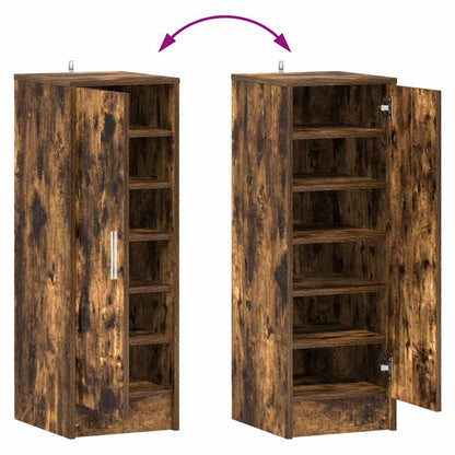 Scarpiera Rovere Fumo 32x35x92 cm in Legno Multistrato - homemem39