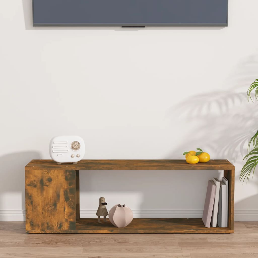 Mobile TV Rovere Fumo 100x24x32 cm in Legno Multistrato | homemem39