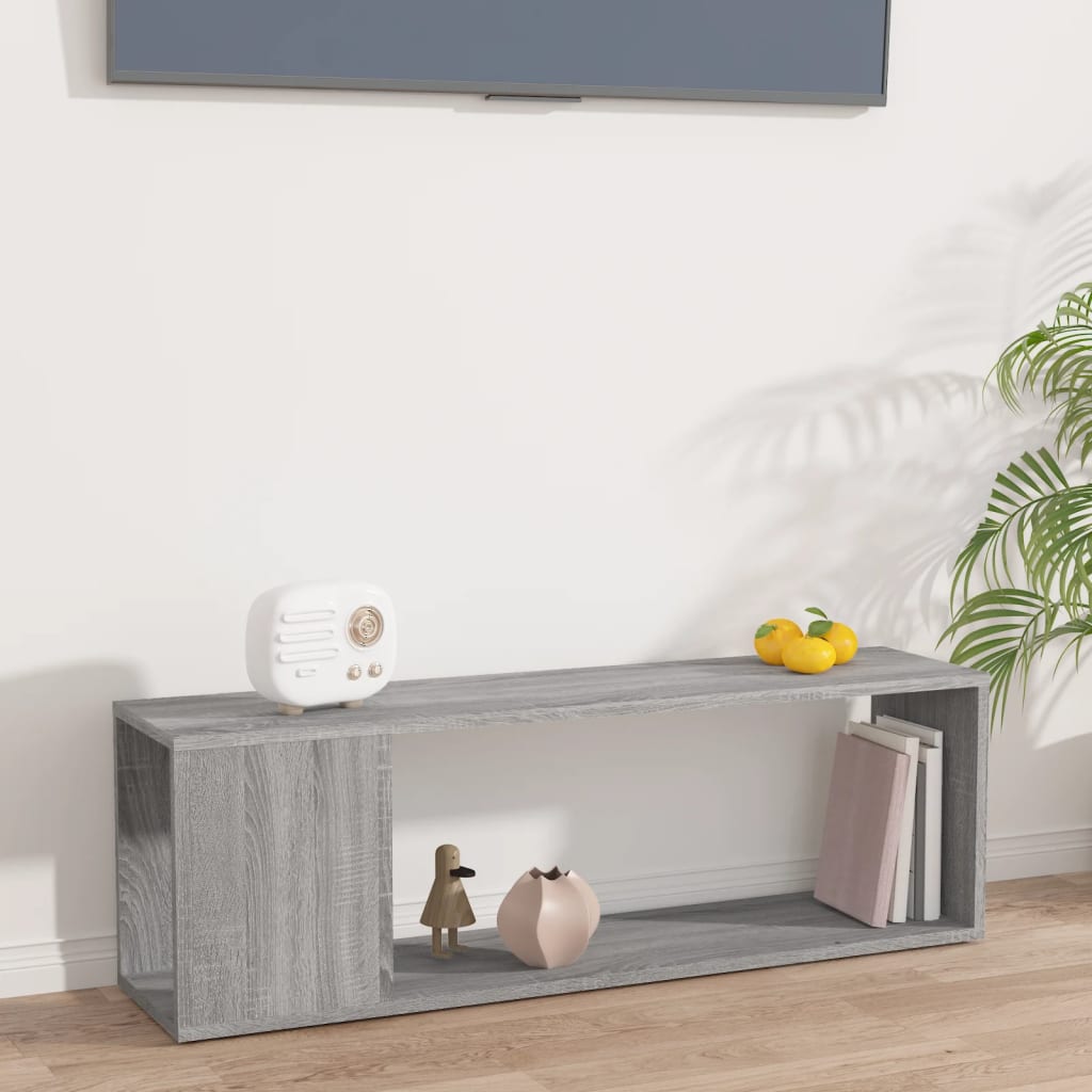 Mobile TV Grigio Sonoma 100x24x32 cm in Legno Multistrato | homemem39
