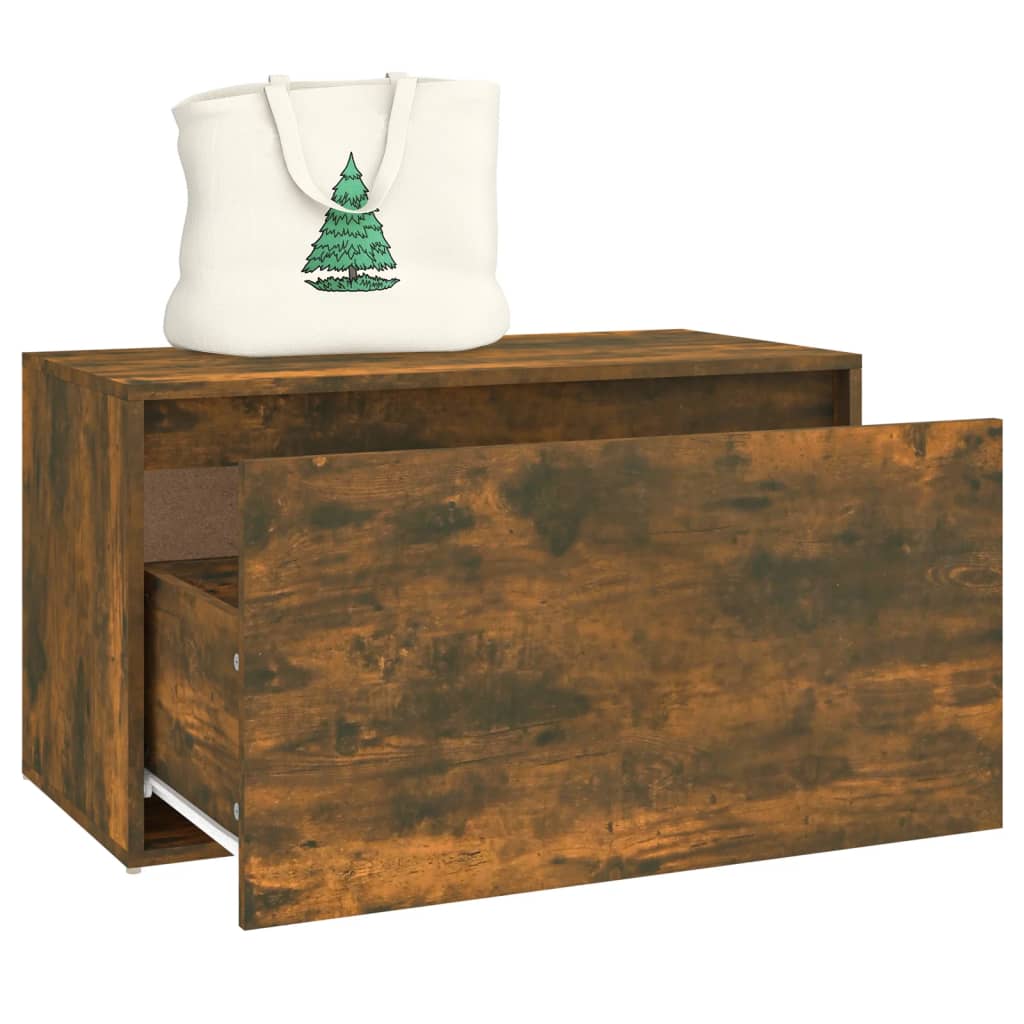 Panca da Ingresso 80x40x45 cm Rovere Fumo in Legno Multistrato | homemem39