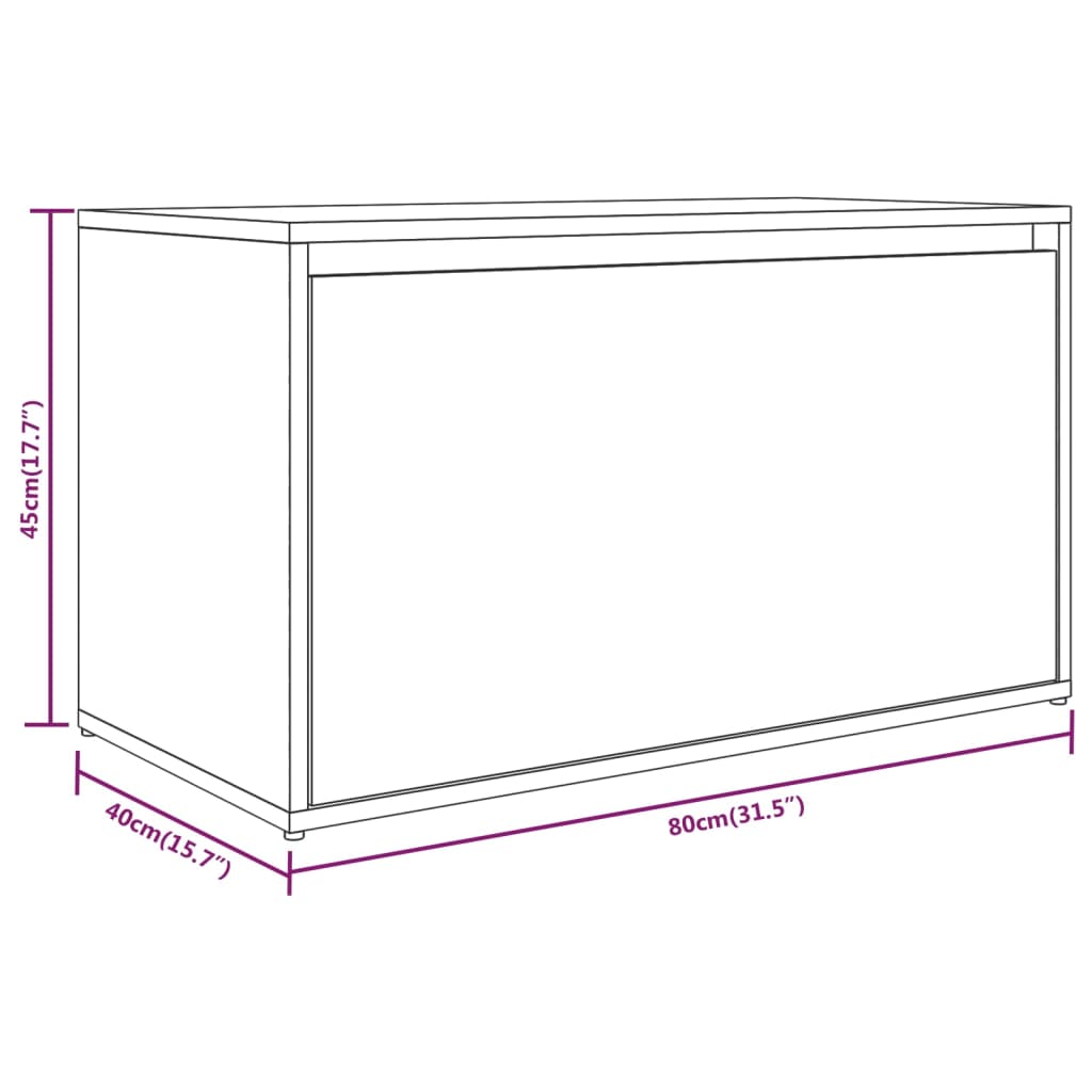 Panca da Ingresso 80x40x45 cm Rovere Fumo in Legno Multistrato