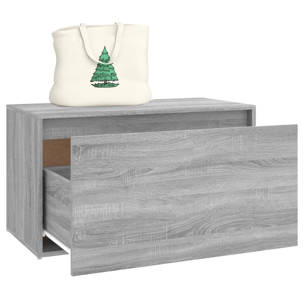 Panca da Ingresso 80x40x45 cm Grigio Sonoma Legno Multistrato | homemem39