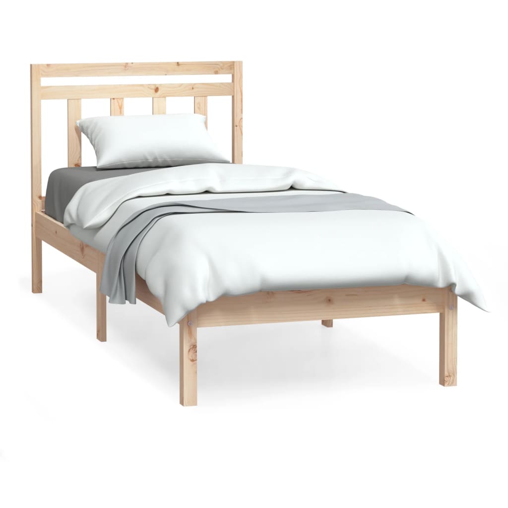 Single bed frame 90x190 cm in solid wood