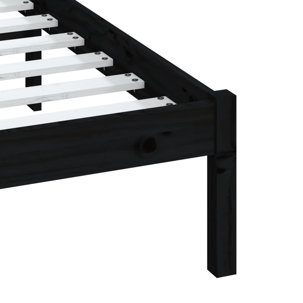 Giroletto Nero in Legno Massello di Pino 140x190 cm | homemem39