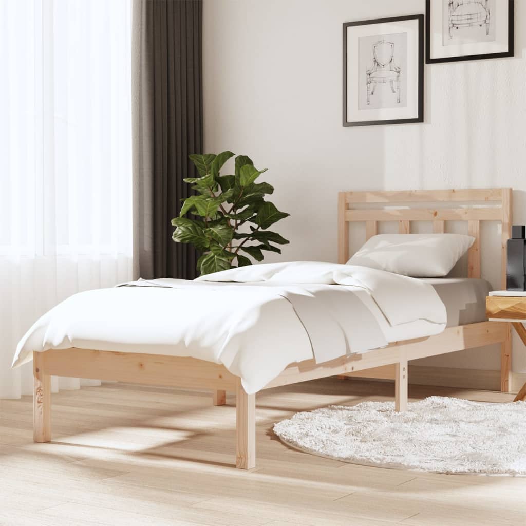 Bed frame in solid pine wood 90x200 cm