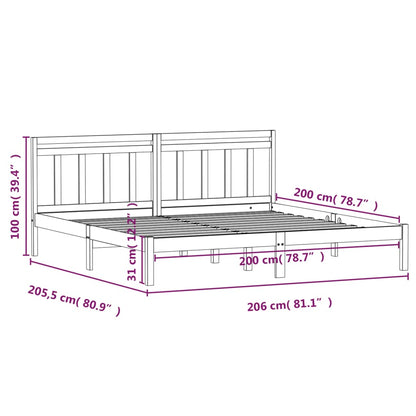Giroletto Grigio in Legno Massello di Pino 200x200 cm | homemem39