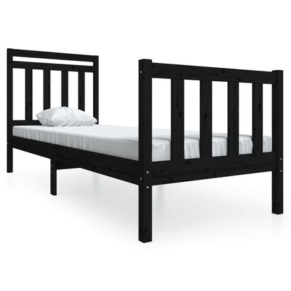 Giroletto Nero 75x190 cm Small Single in Legno Massello | homemem39