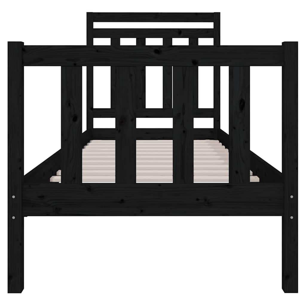 Giroletto Nero 75x190 cm Small Single in Legno Massello | homemem39