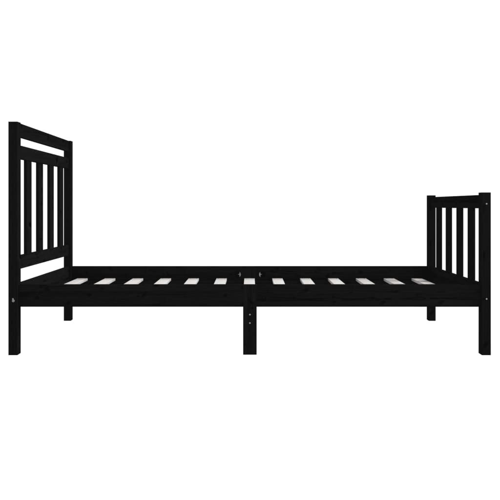 Giroletto Nero 75x190 cm Small Single in Legno Massello | homemem39