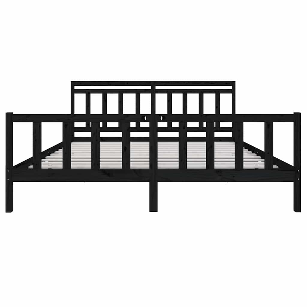 Giroletto Nero in Legno Massello 200x200 cm | homemem39