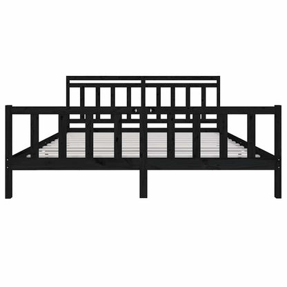 Giroletto Nero in Legno Massello 200x200 cm | homemem39