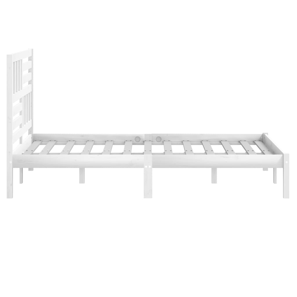 Letto senza Materasso Bianco 135x190 cm Legno Massello di Pino