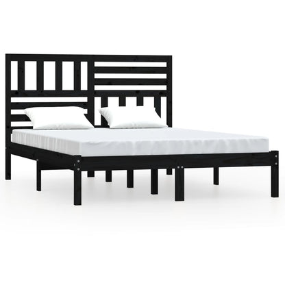 Giroletto Nero in Legno Massello di Pino 140x200 cm | homemem39