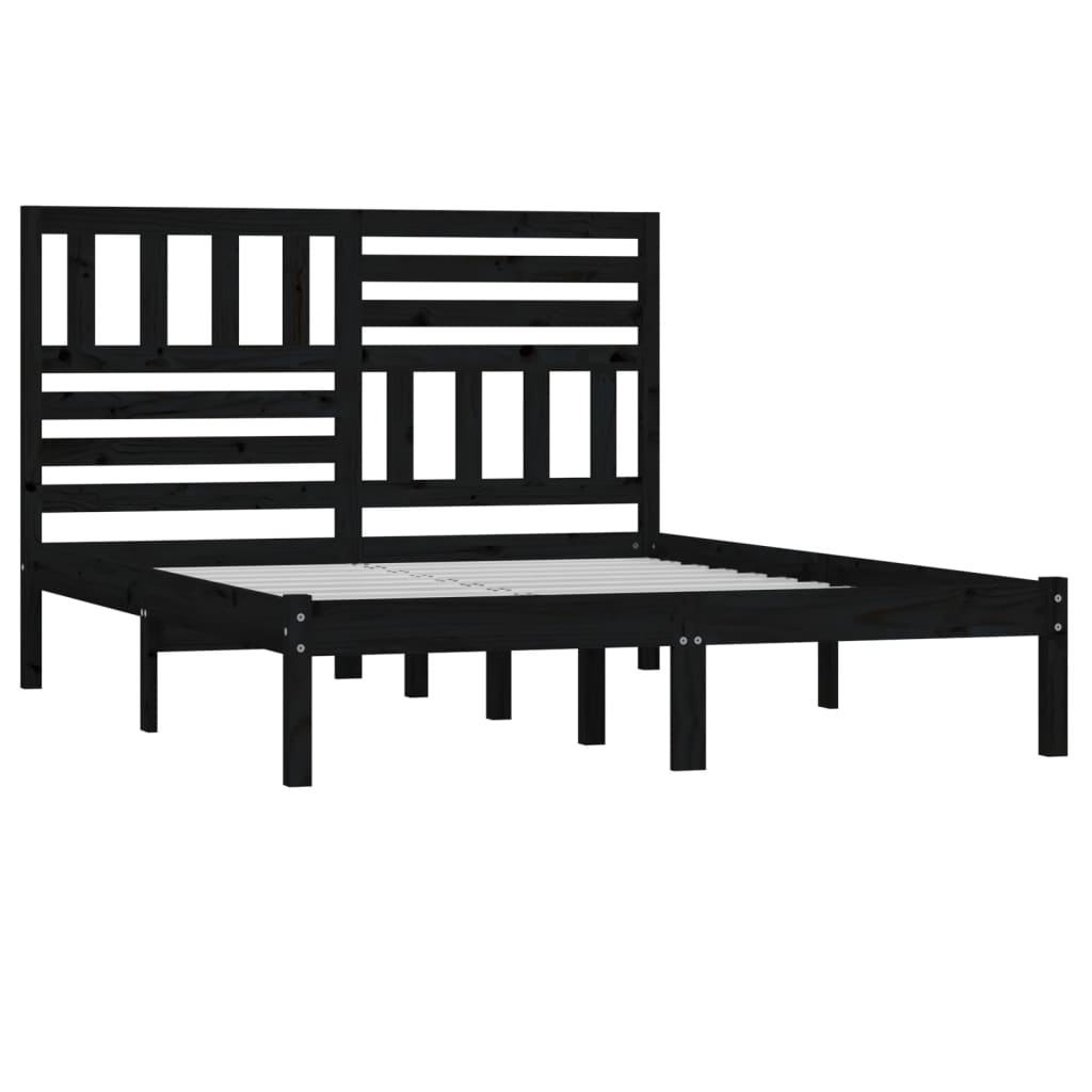 Giroletto Nero in Legno Massello di Pino 140x200 cm | homemem39