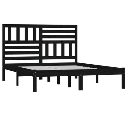 Giroletto Nero in Legno Massello di Pino 140x200 cm | homemem39